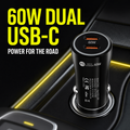 60W Dual-Port USB-C Car Charger